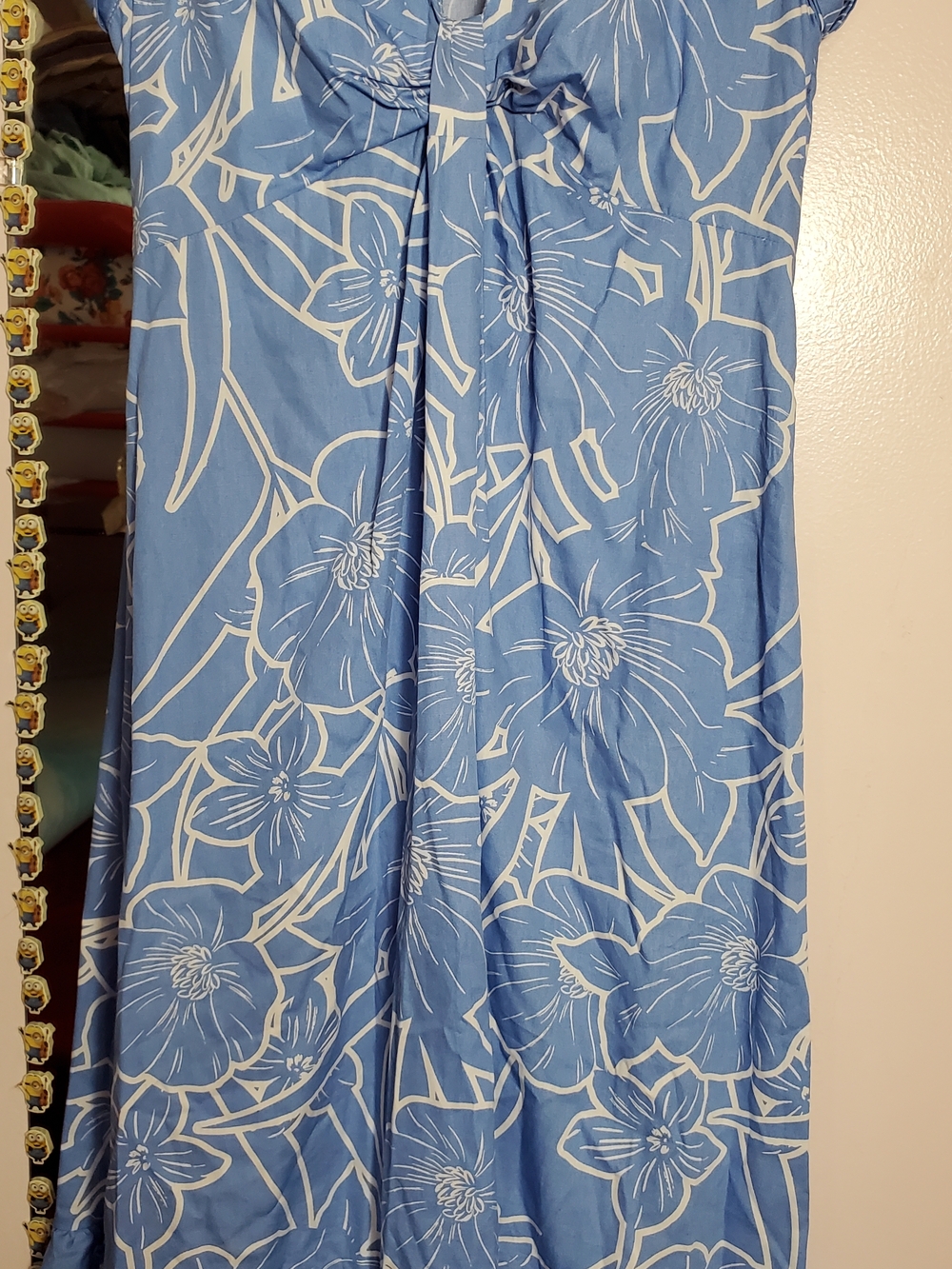 Steve Madden Amanda Dress Floral Print Cap Sleeve Twist Front Maxi Blue Size XS - Picture 4 of 6